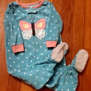 Fleece Footed Butterfly Pajamas